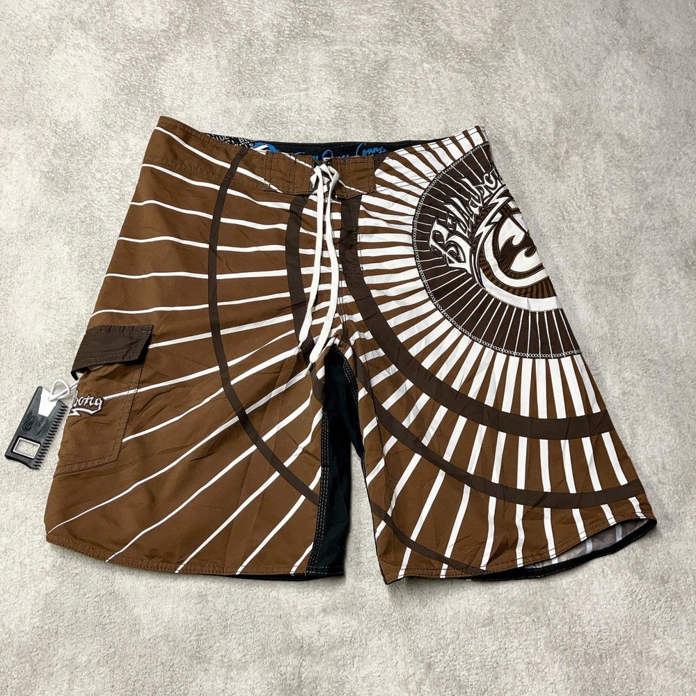 RARE Vintage Billabong Board Shorts Risng Sun Andy Irons Brown White Mens 38